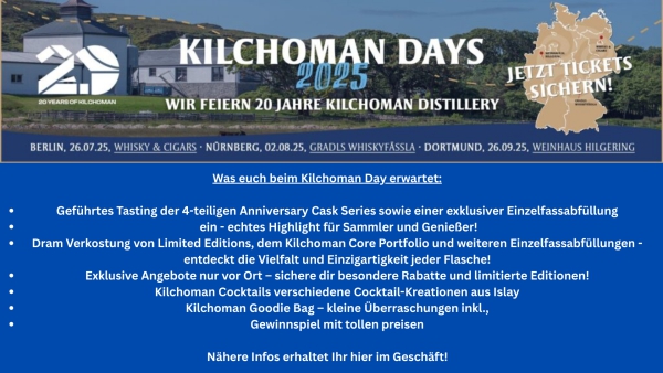 KILCHOMAN DAYS 2025 in Dortmund "20 Jahre Islays Farm Distillery"