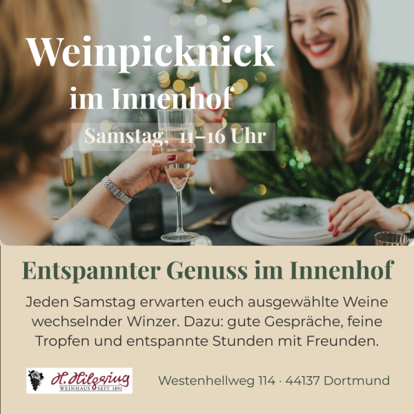 Weinpicknick &ndash; Entspannter Genuss in unserem Innenhof